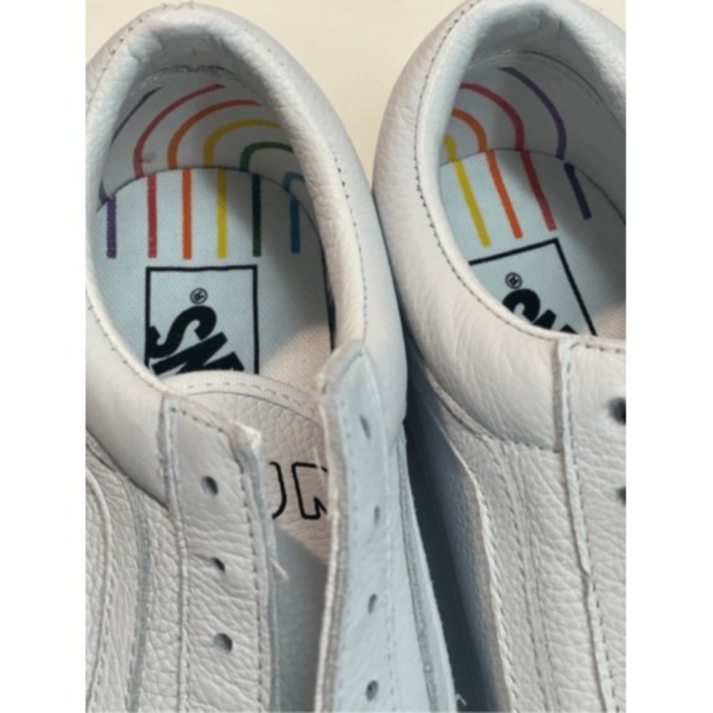 Vans Sneakers Old Skool Flour Shop Rainbow Men's Size‎ 10.5 Women 12 White New - Picture 7 of 11
